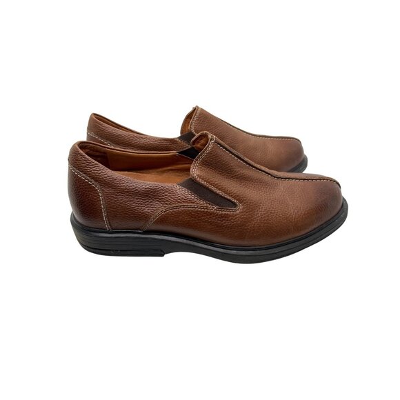 Gravity Defyer Mens Brown Leather Slip-On Shoes Loafers TB8053B Size 9 - Picture 3 of 7